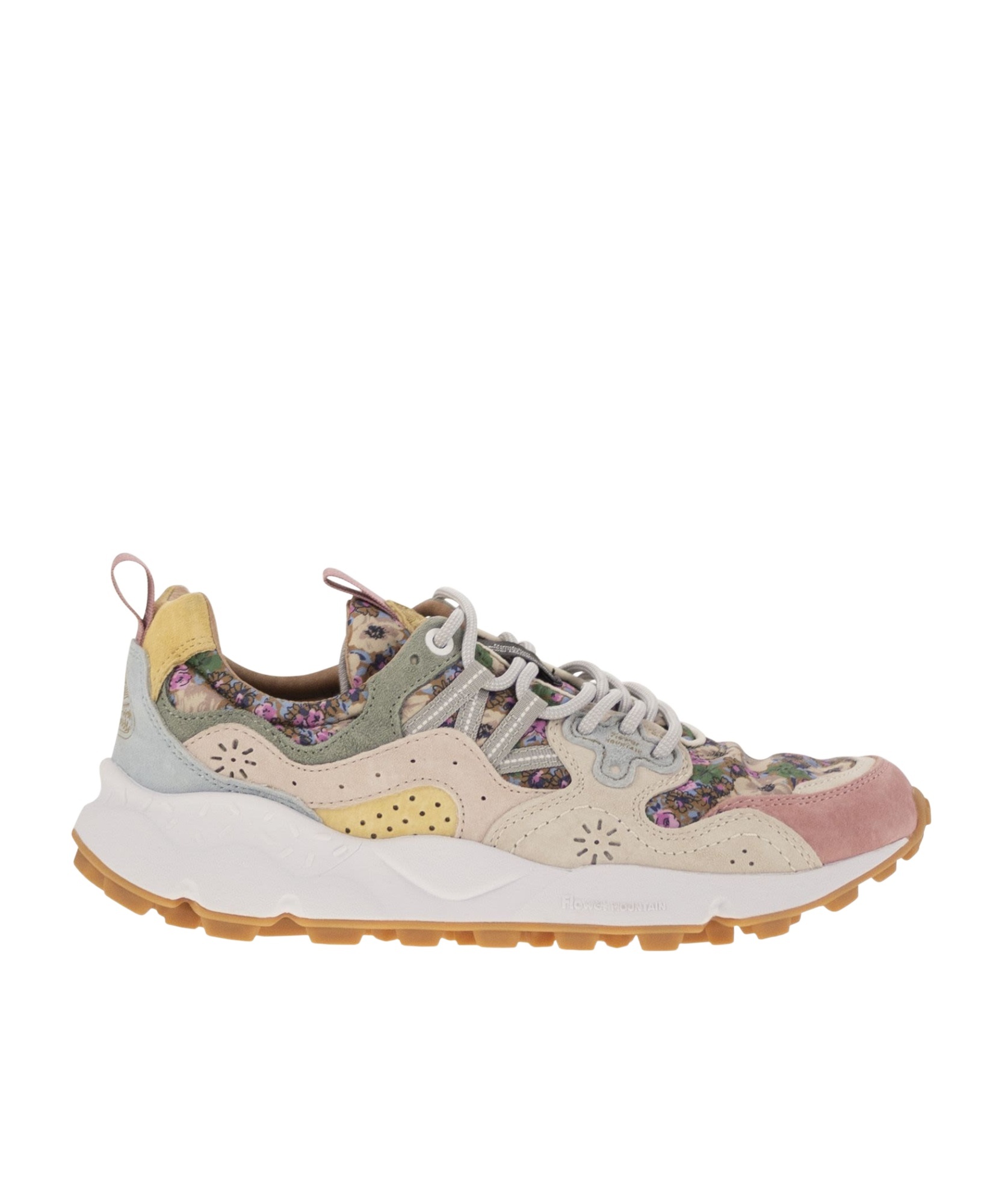 Flower Mountain Yamano 3 - Sneakers In Suede And Technical Fabric In Nude