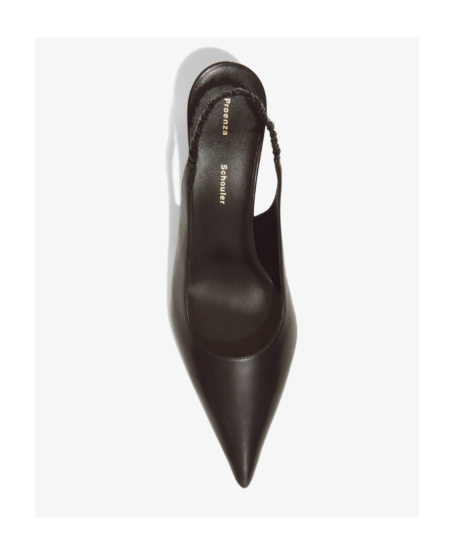 Proenza Schouler 60mm Spike Leather Slingbacks In Black