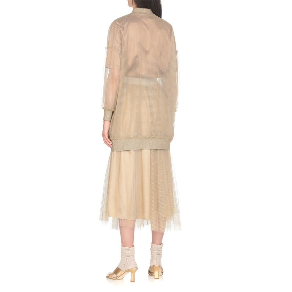 Fabiana Filippi Mesh Bomber Desing Top With Lurex Cuffs In Green