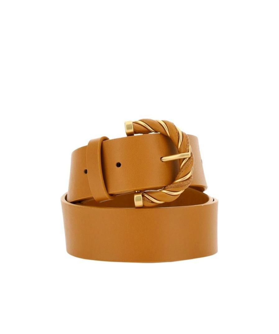 Bottega Veneta Logo Belt In Orange