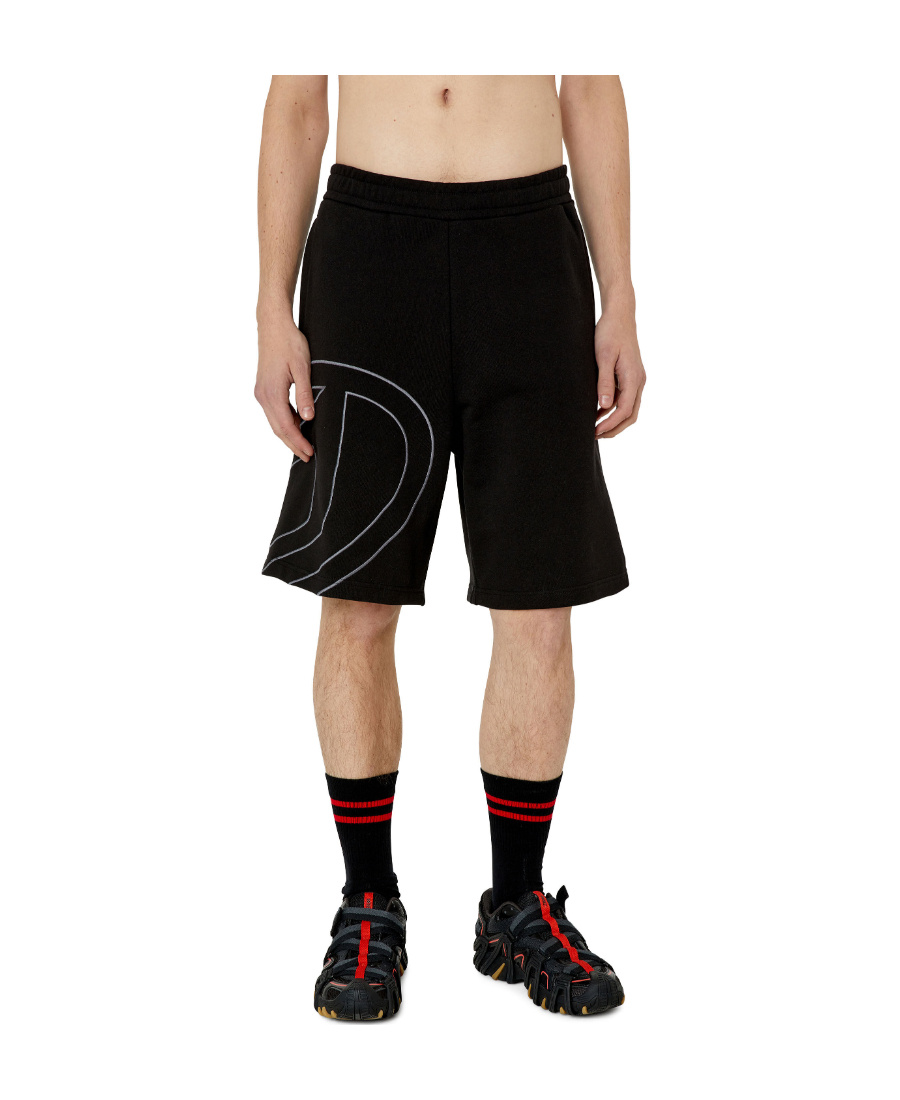 Diesel P-tain-mesh Track Shorts In Black