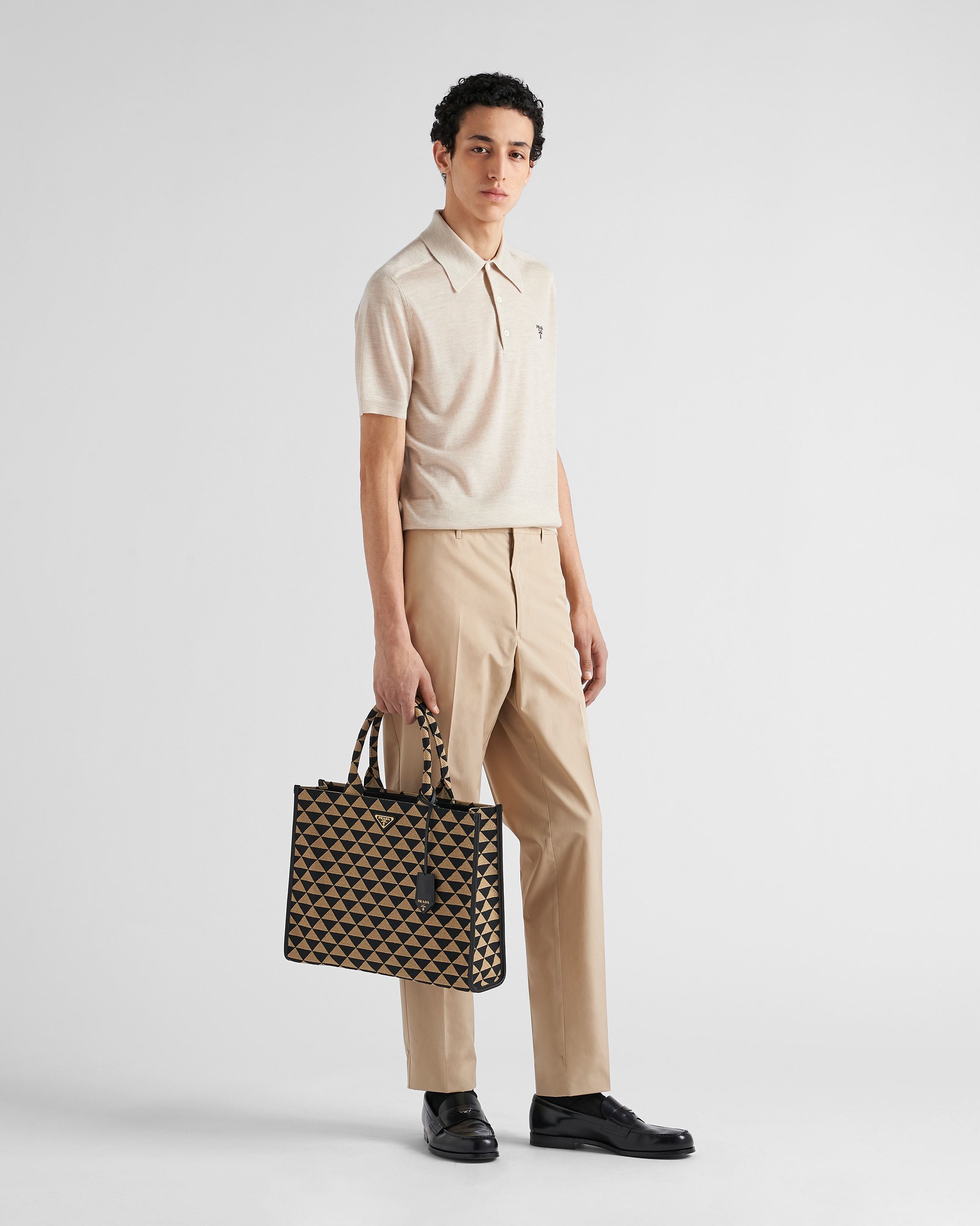 Prada Straight Casual Pants In Neutral