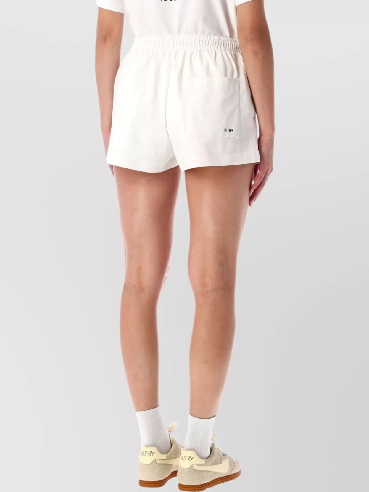 Sporty And Rich Comfortable Yankees Style Shorts Featuring Slits In White