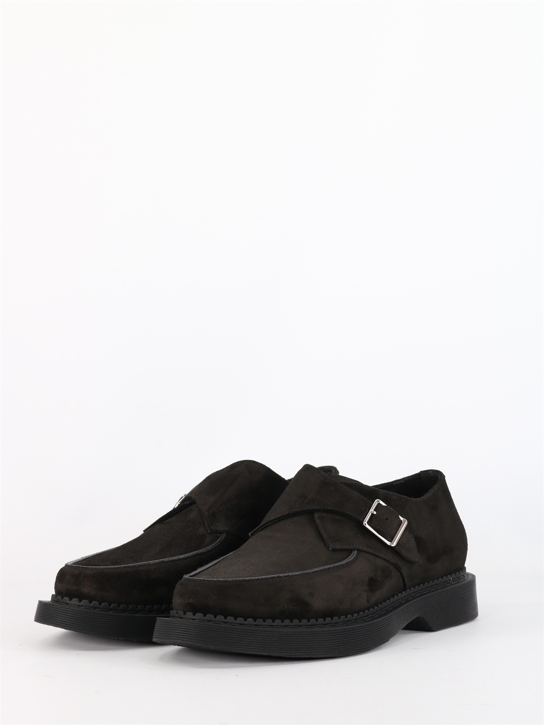 Saint Laurent Buckle-fastening Almond-toe Loafers In Black