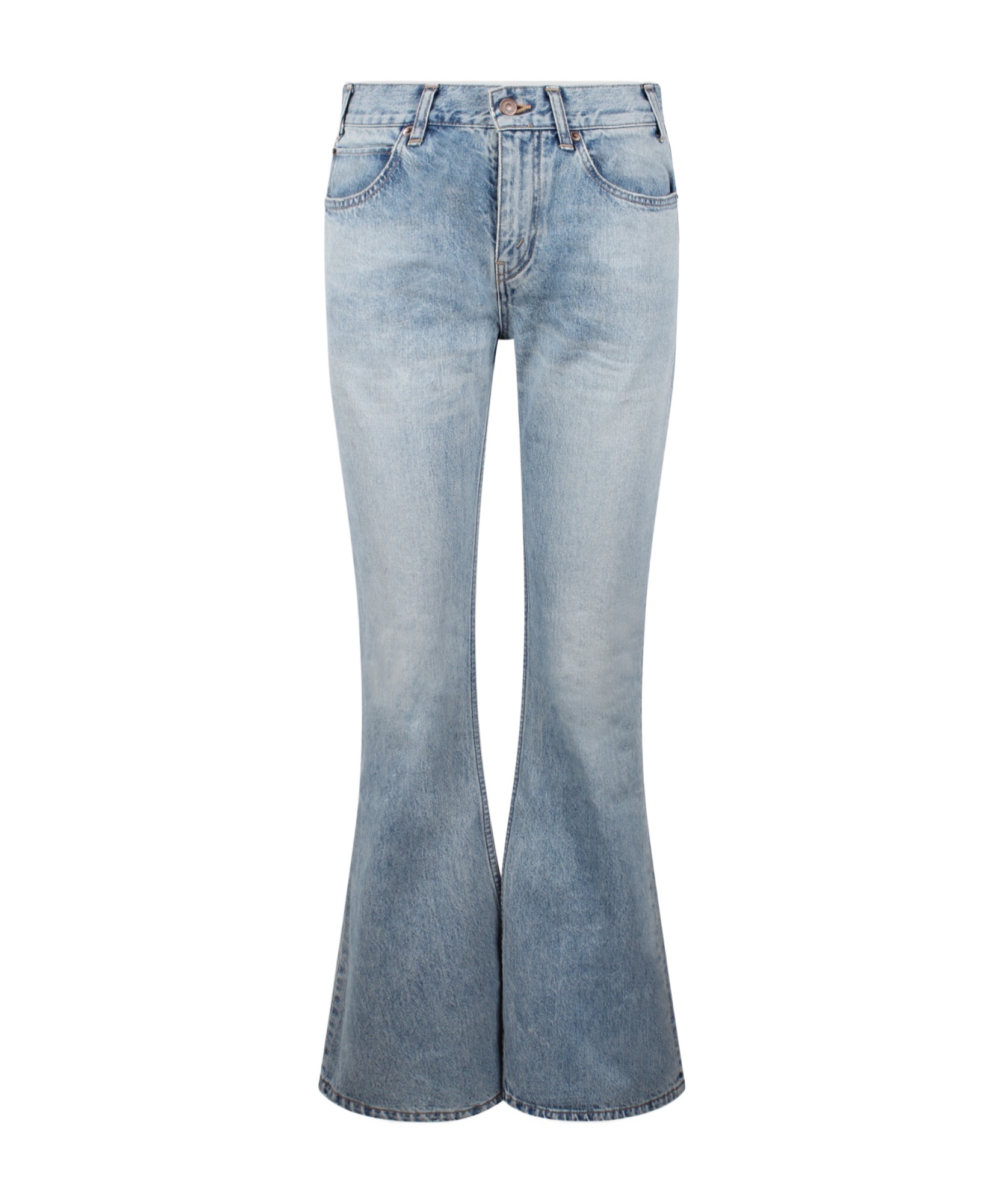 Celine Women Bootcut Denim Jeans In Gray
