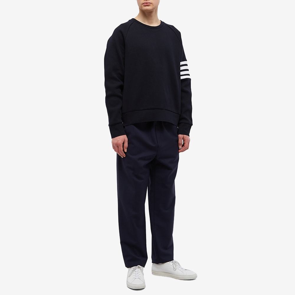 Thom Browne Milano Four Bar Stripe Crew Knit Pullover In Navy Blue
