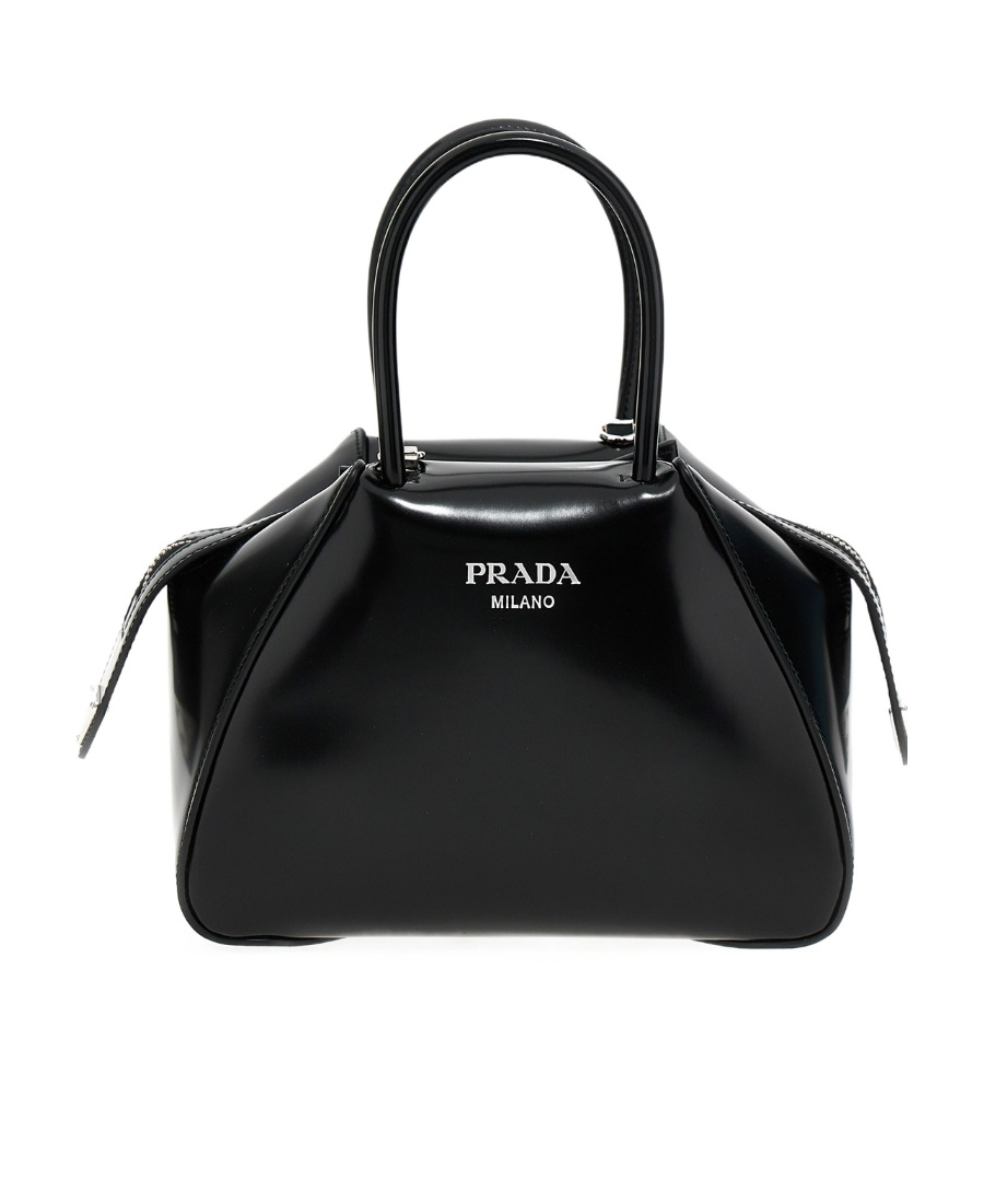 Shop Prada Logo-plaque Tote Bag In Black