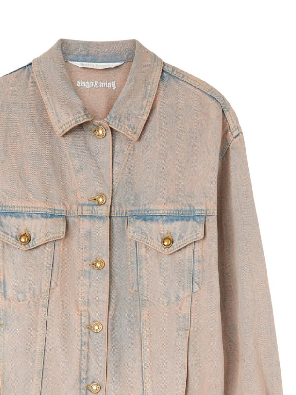 Palm Angels Overdye-wash Denim Jacket In Nude