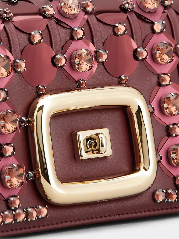 Roger Vivier Viv' Choc Disco Lock Mini Shoulder Bag In Red