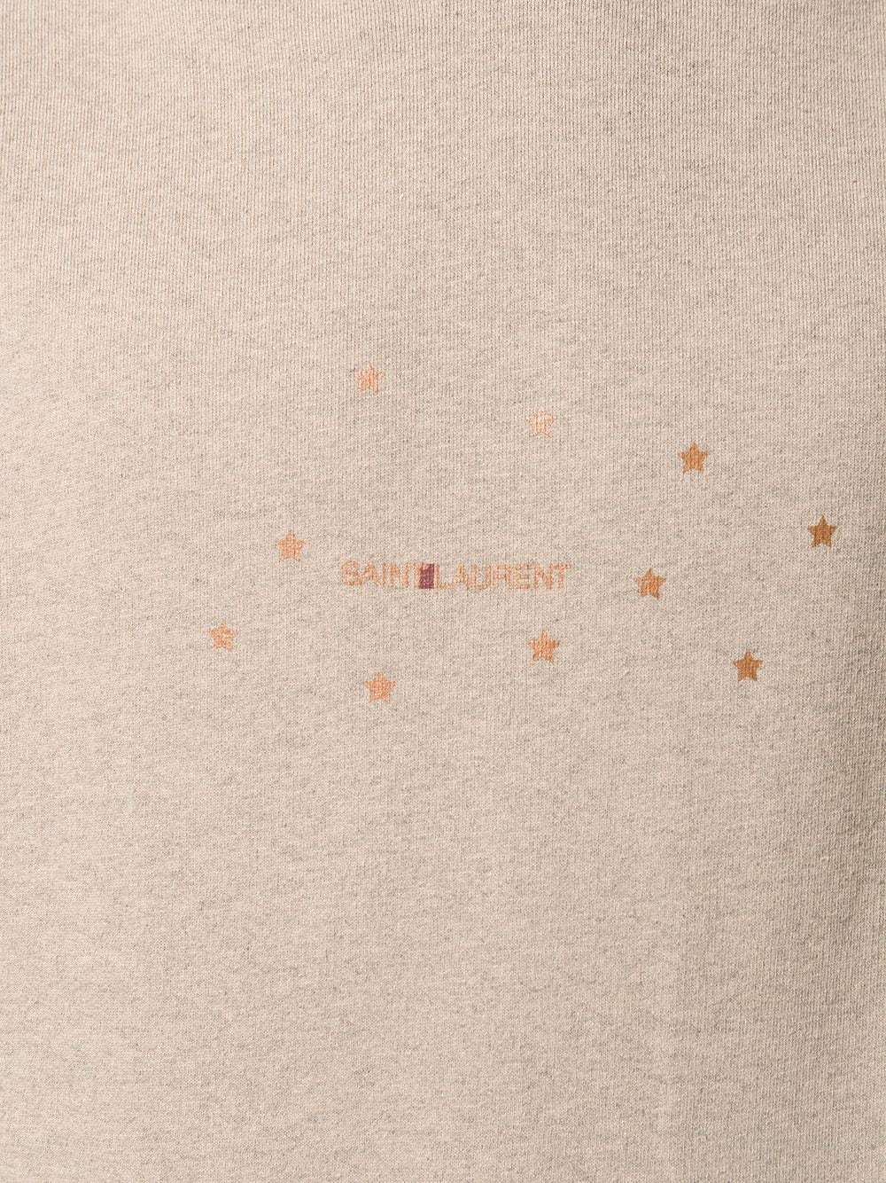 Saint Laurent Cotton Star Logo Printed Sweater In Nude