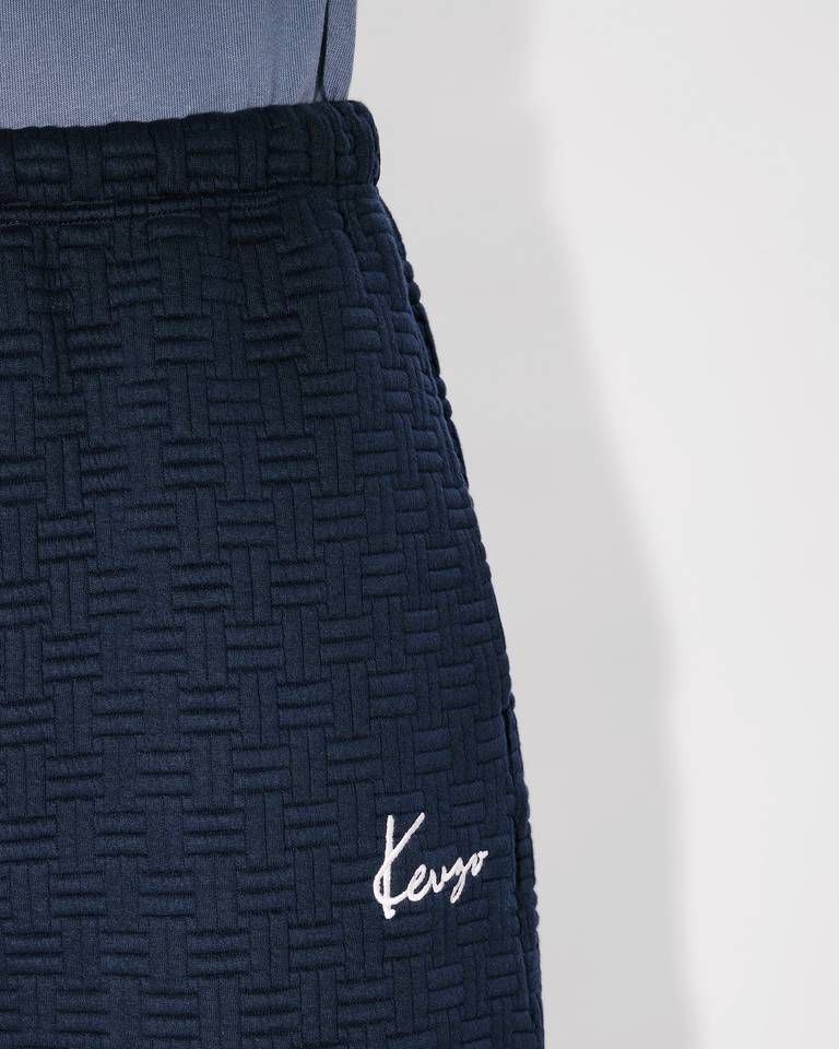 Kenzo Weave Bermuda Shorts In Blue