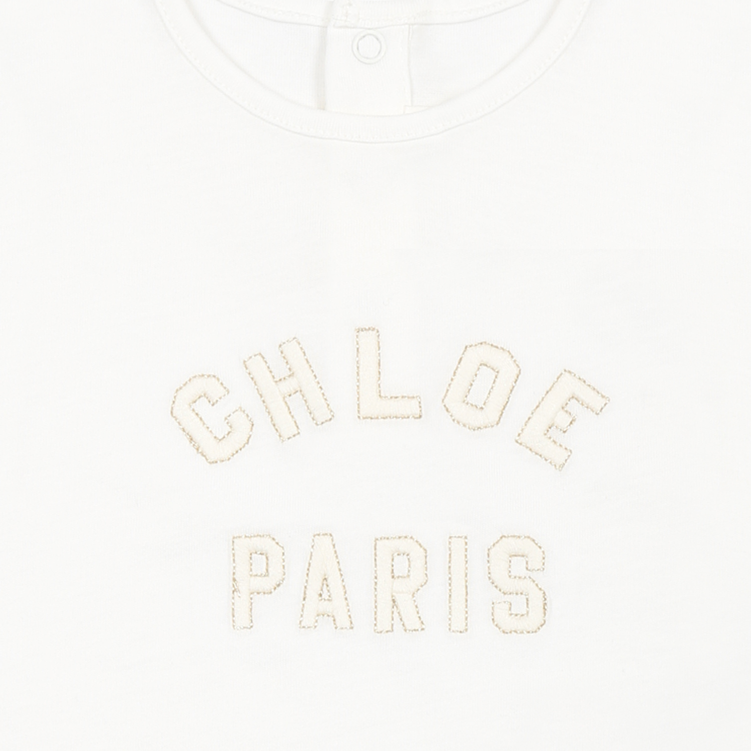 Chloé Logo-embroidered Cotton T-shirt In White