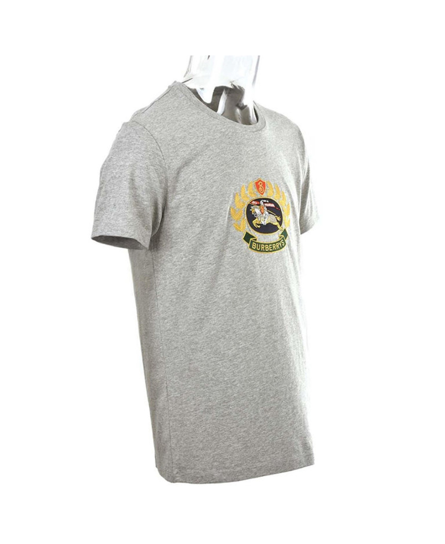 Burberry Embroidered T-shirt In Gray