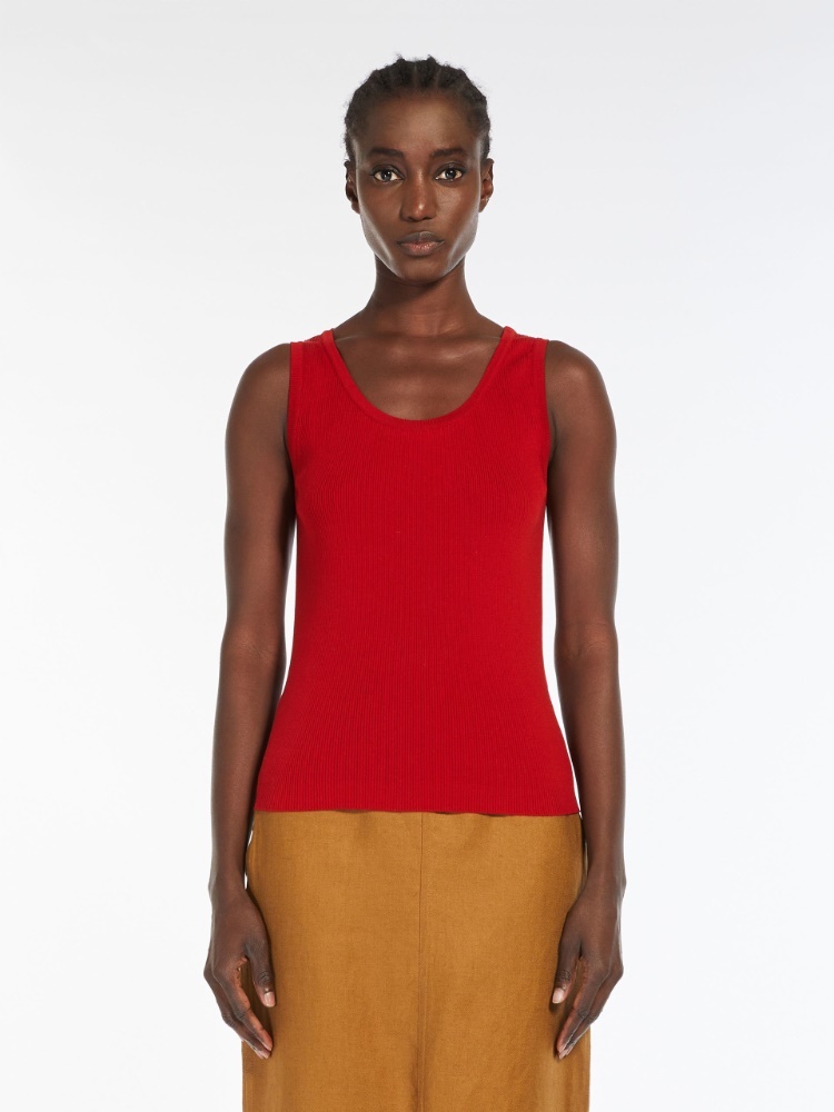 Max Mara Sleeveless Vest In Red