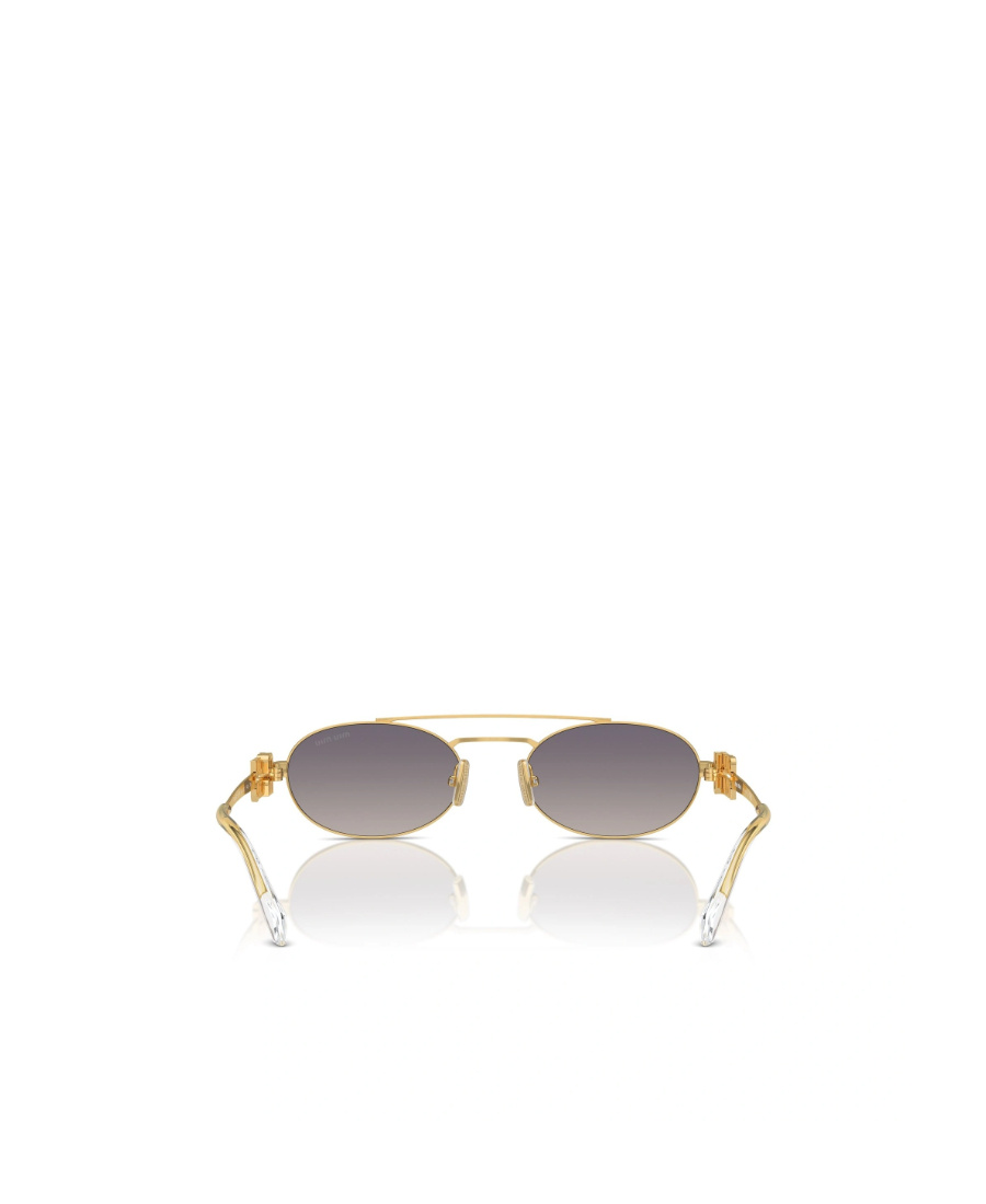 Miu Miu Gradient Metal Oval Sunglasses In Gray