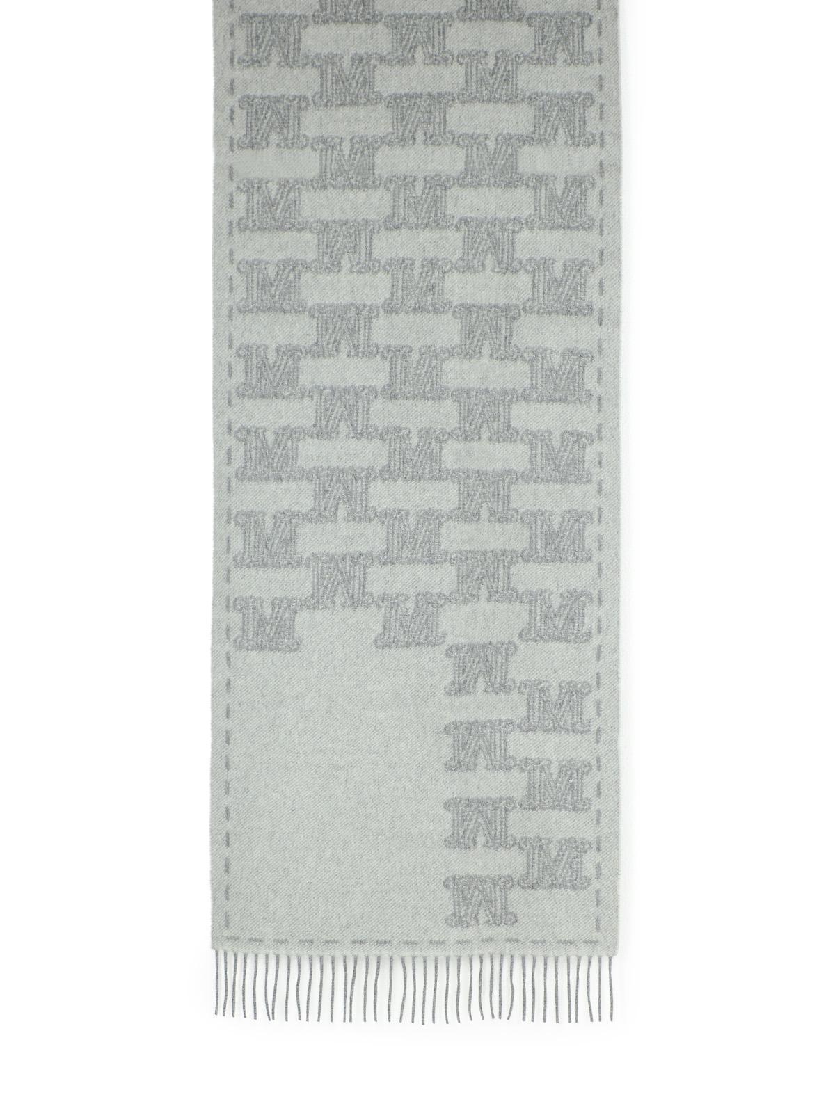 Max Mara Grey Cashmere Scarf In Gray