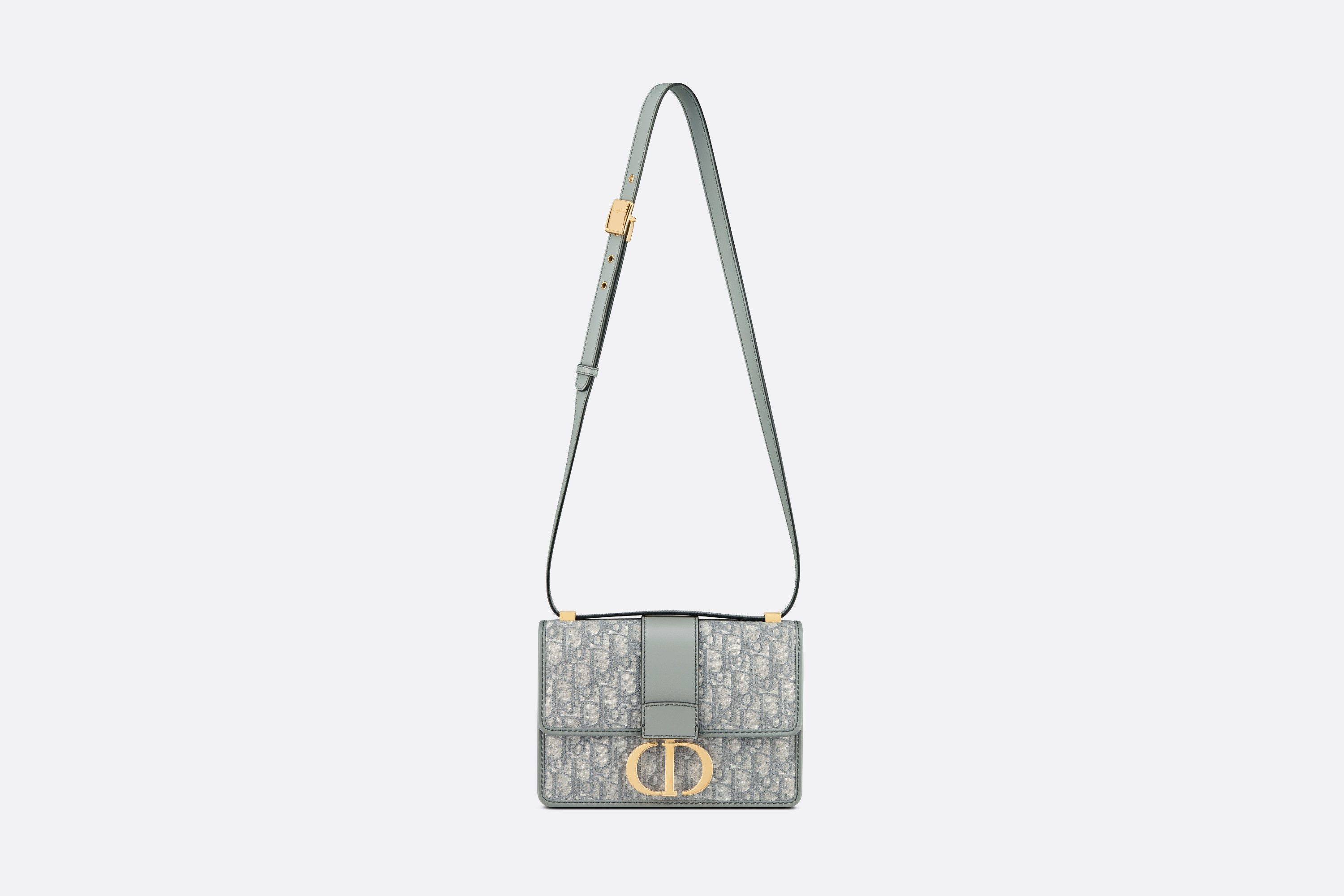 Dior Logo Print Montaigne Shoulder Bag In Gray