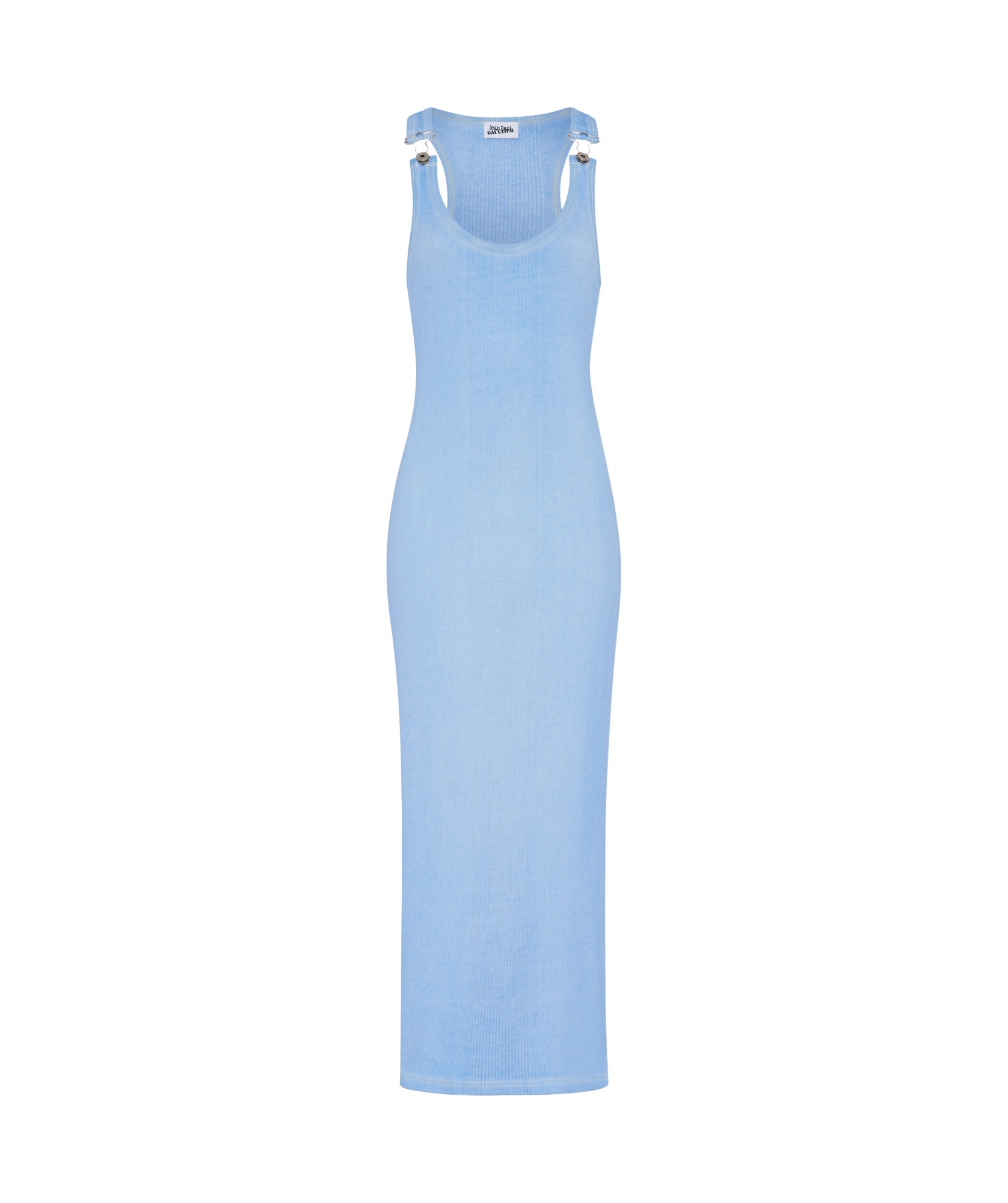 Jean Paul Gaultier Cotton Buckle-detail Maxi Dress In Blue