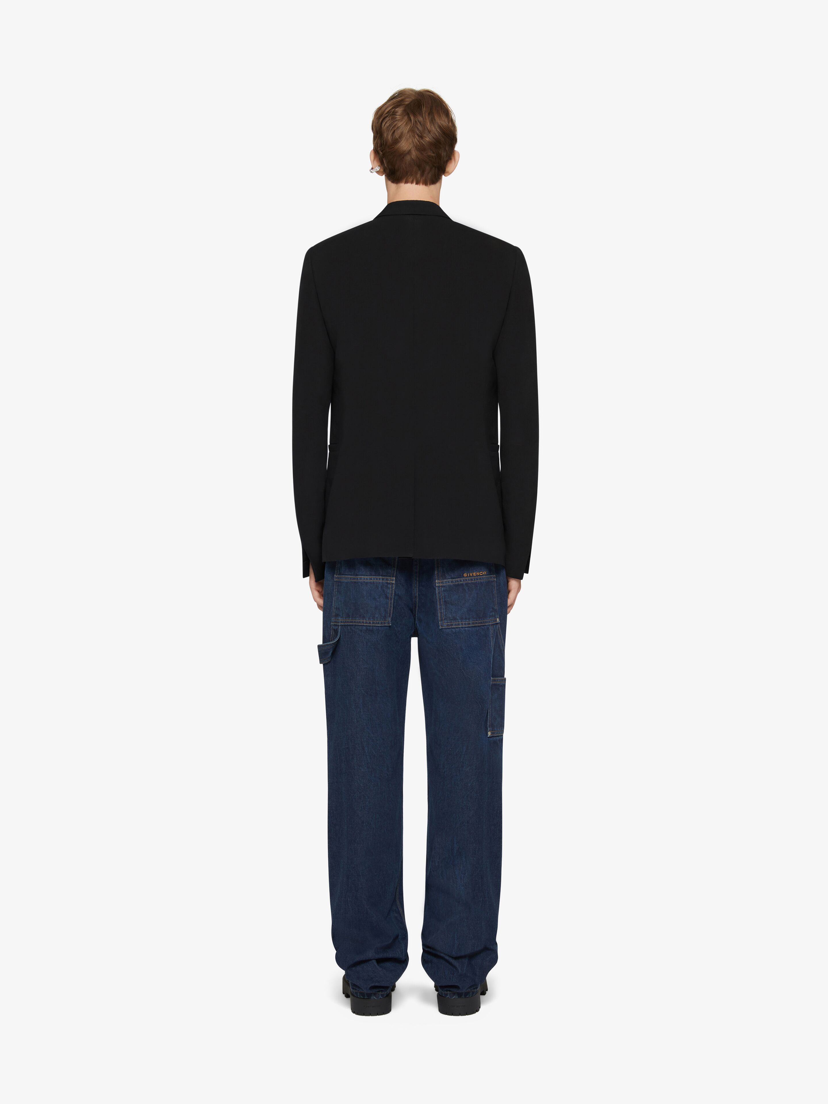 Givenchy Long-sleeved Wool Suit Jacket In Black