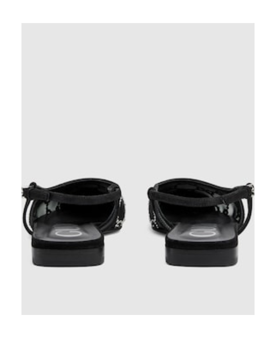Gucci Demi Crystal Gg Slingback Ballerina Flats In Black