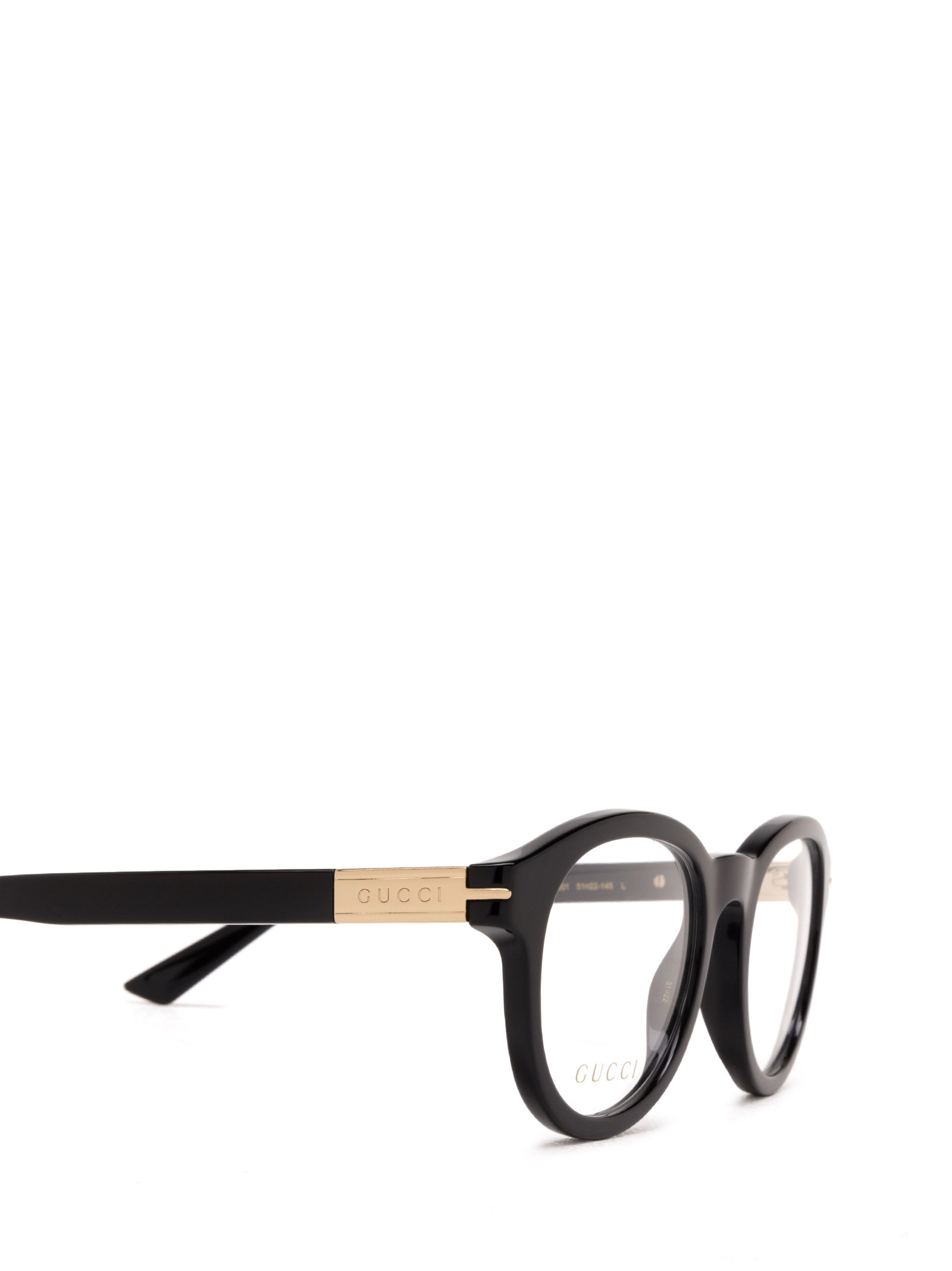Gucci Logo-engraved Round-frame Glasses In Black