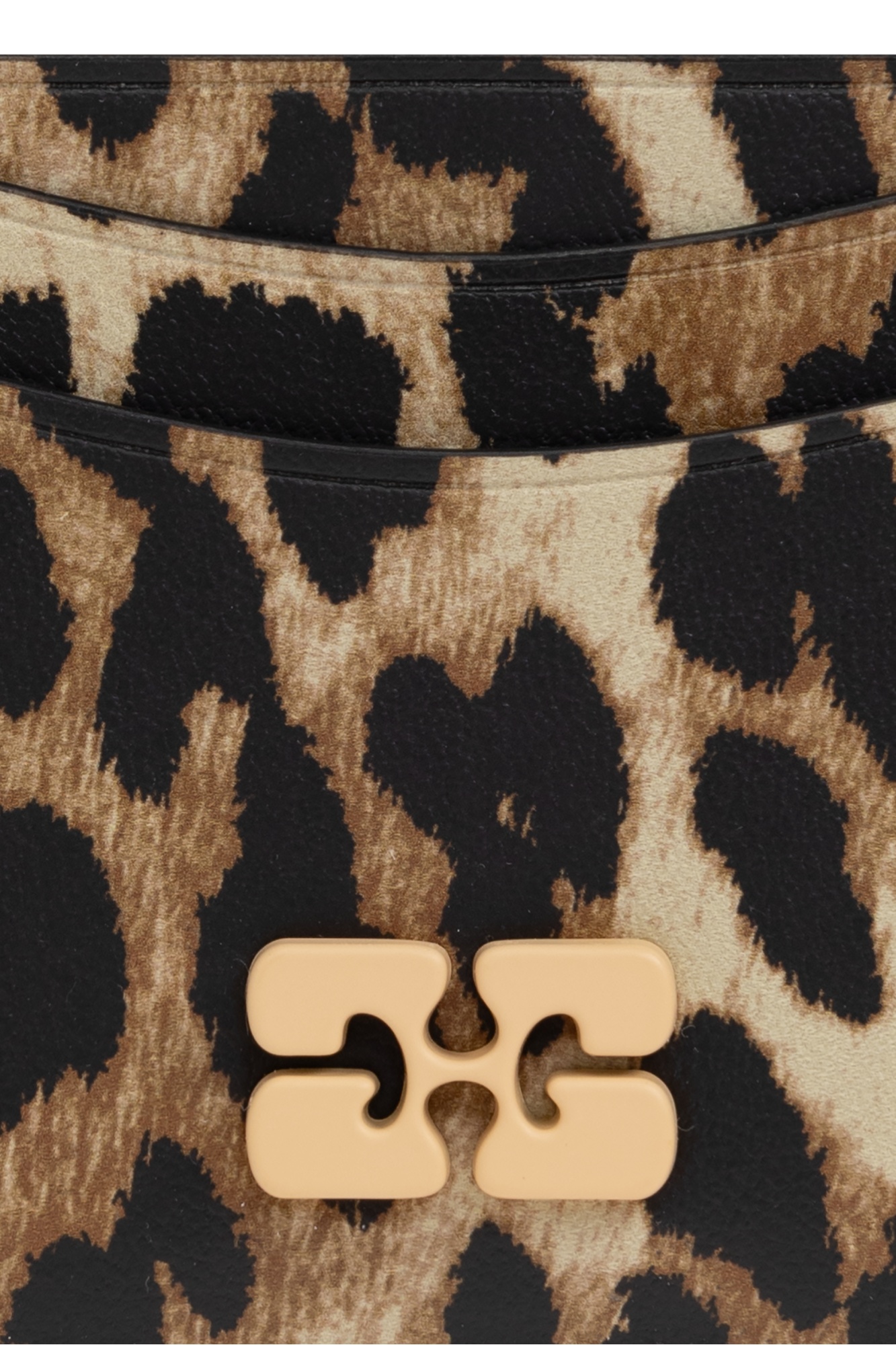 GANNI LEOPARD-PRINT CARDHOLDER 