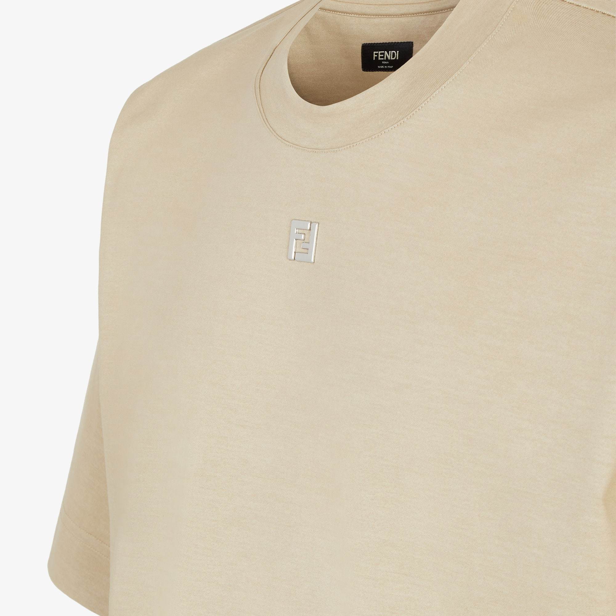 Fendi Beige Cotton T-shirt In Neutral