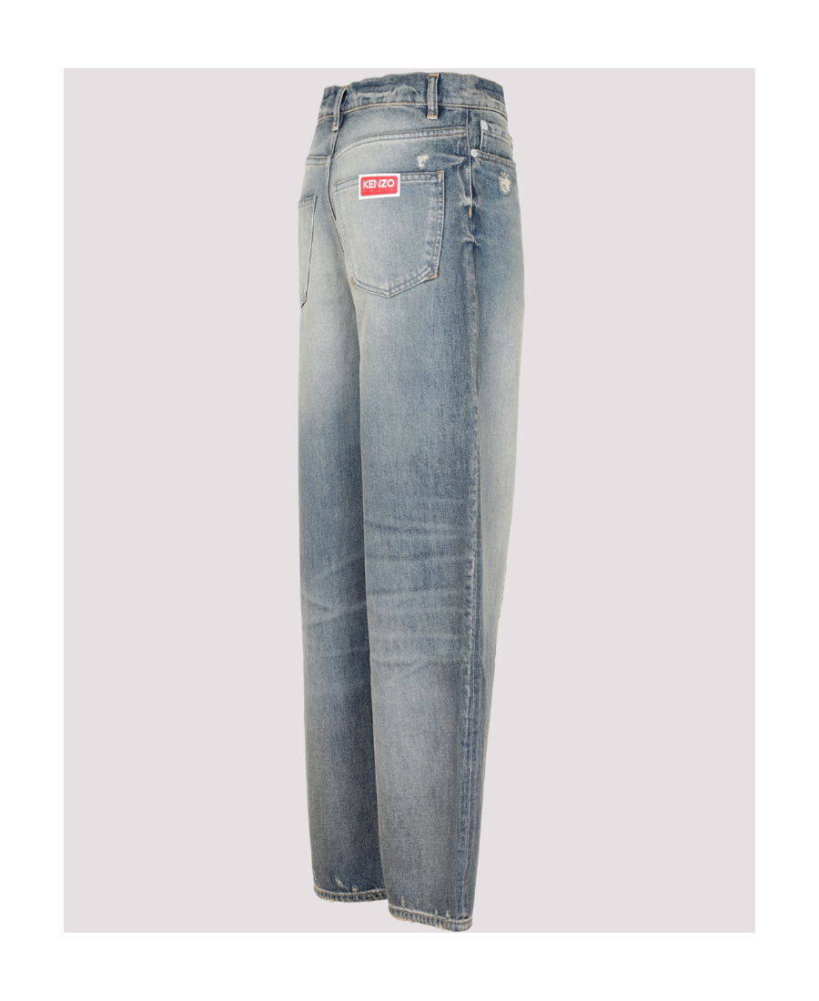 Kenzo Loose Tapered Jeans In Gray