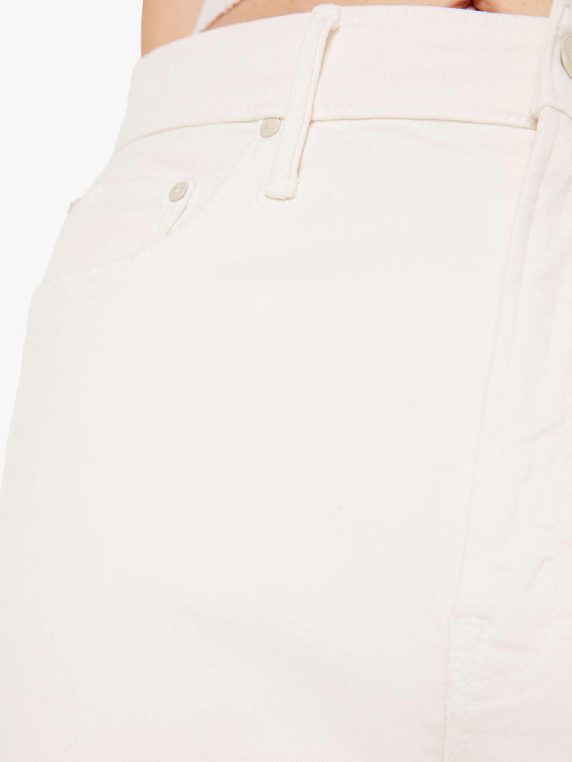 Mother Twister Skimp High-rise Pants Flared Leg Pants In Cream Puffs In White