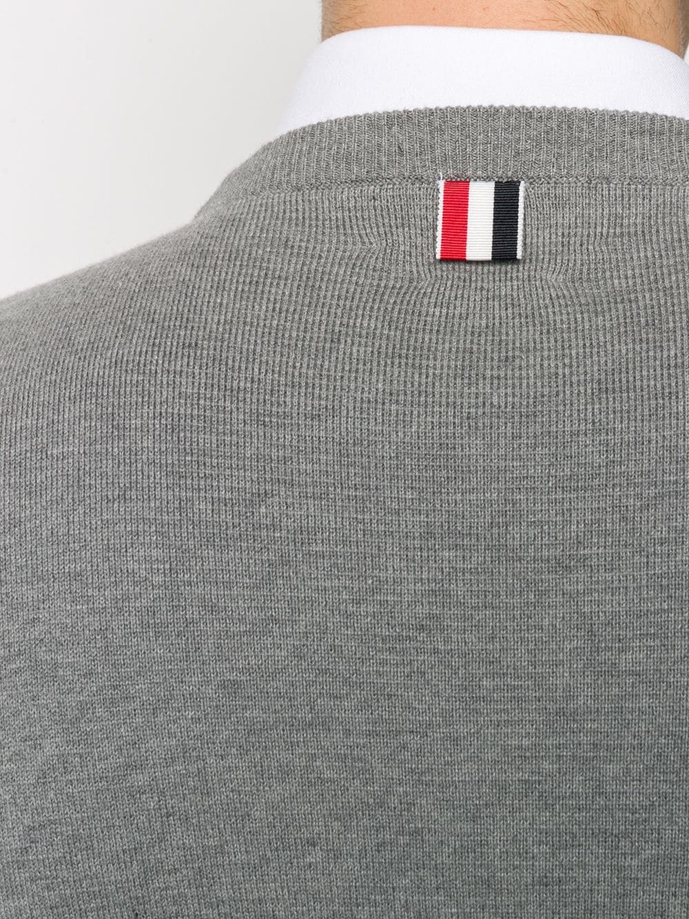 Thom Browne Milano Stitch Crew Neck Pullover In Gray