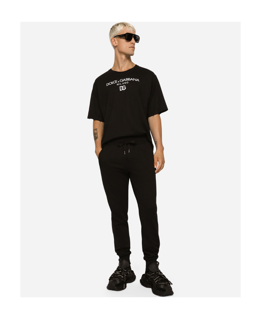Dolce & Gabbana Dg Essential Technical Jersey Track Trousers In Black