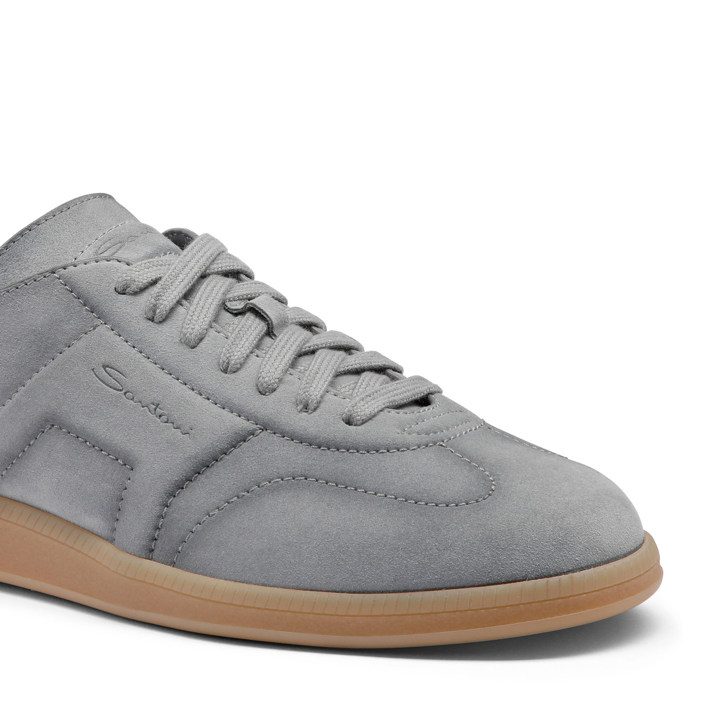 Santoni Suede Sneakers In Gray