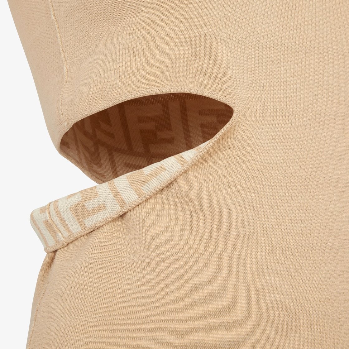 Fendi Ff Motif Reversible Sleeveless Top In Nude