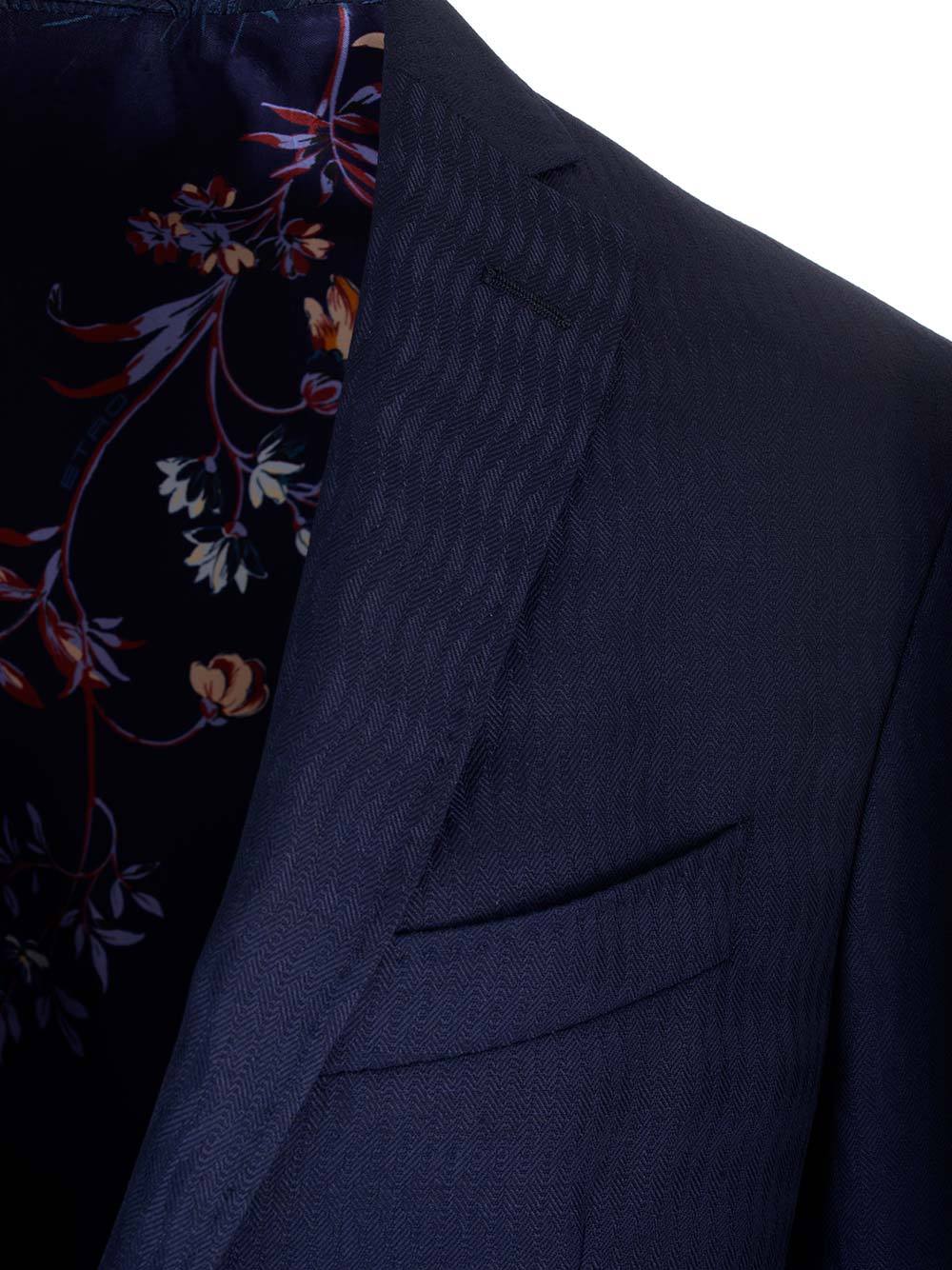 Etro Jacquard Wool Blazer In Black