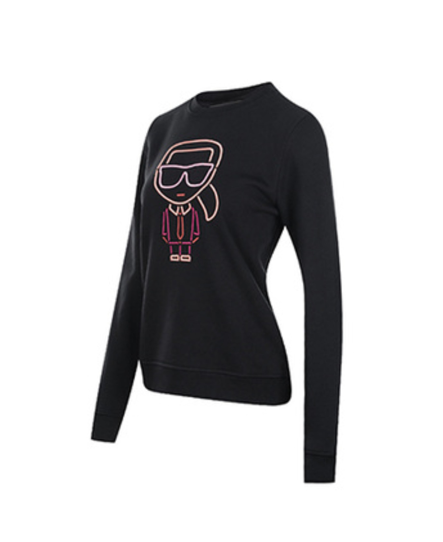 Shop Karl Lagerfeld Embroidered Velvet Hoodie In Black