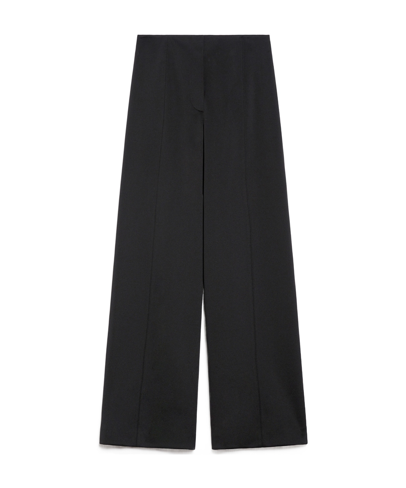Max Mara Long Wide-leg Trousers With Tailored Fit And Side Pockets In Black