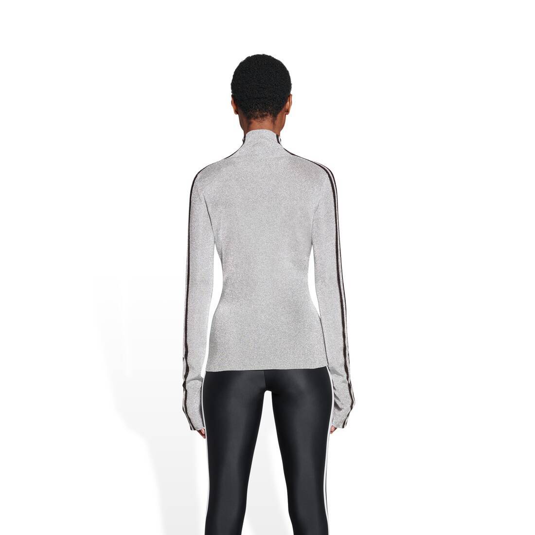 Balenciaga X Adidas Mock-neck Lurex T-shirt In White