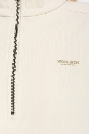 Woolrich Mock-neck Zip-up Sweatshirt In Neutral
