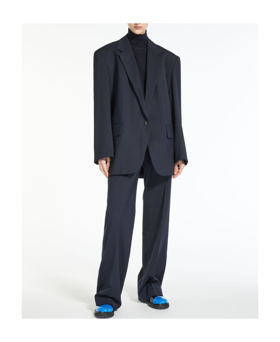 Weekend Max Mara Wool Blended Trousers In Black