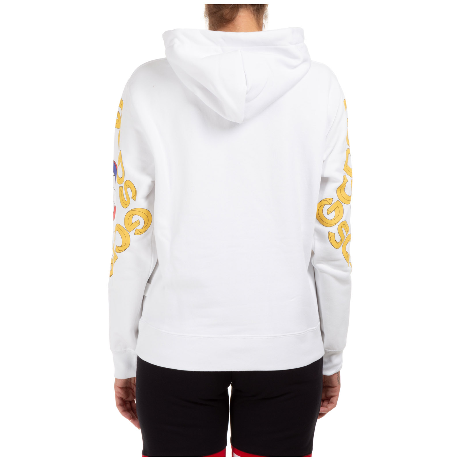 Gcds Logo Cotton Hoodie In White