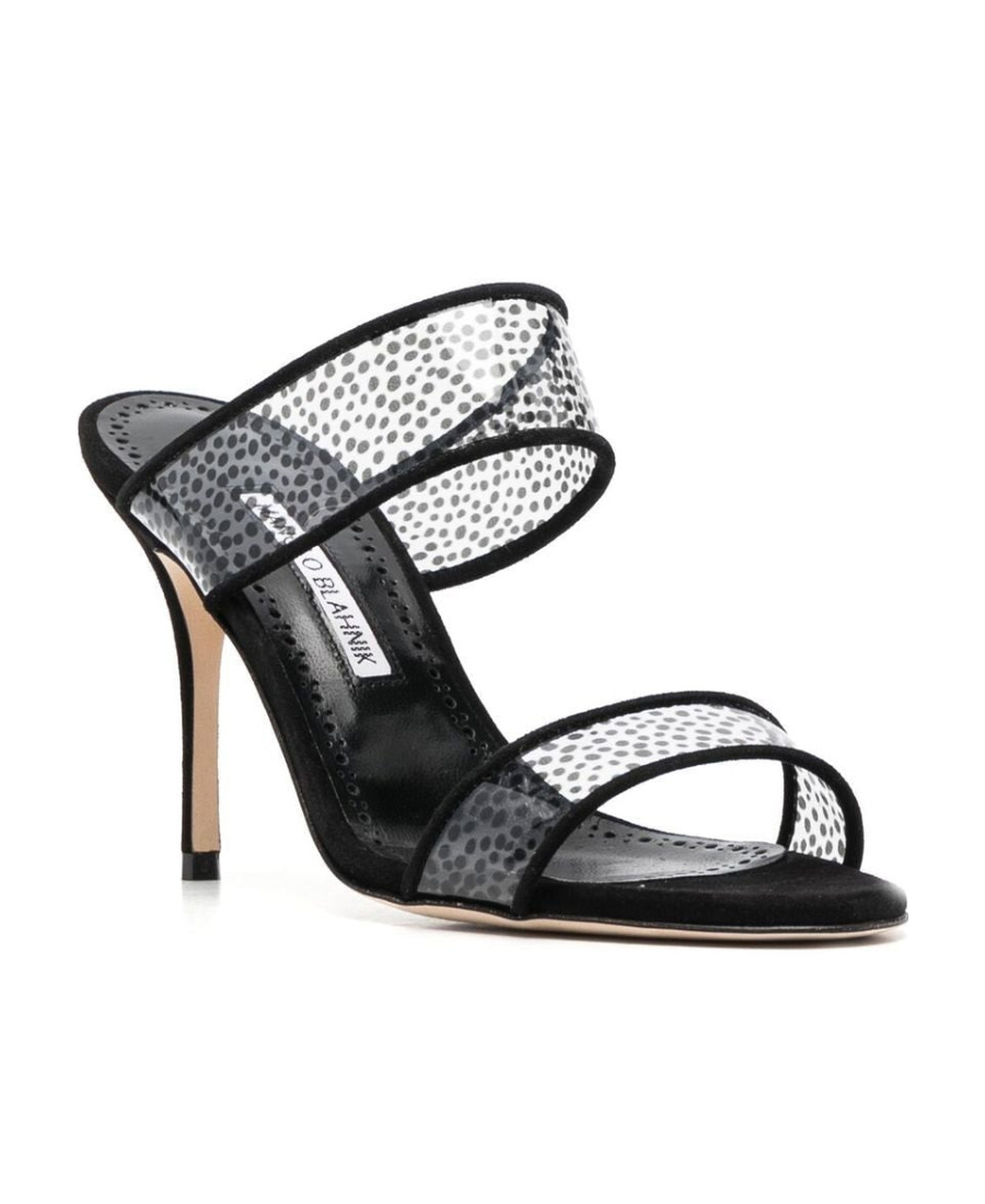 Manolo Blahnik Round Head High-heeled Sandals In Black