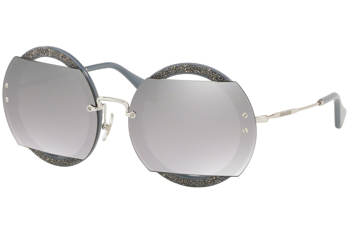 Miu Miu Logo Sunglasses In Gray