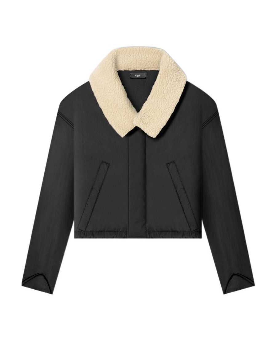 Amiri Short Down Parker Coat In Black