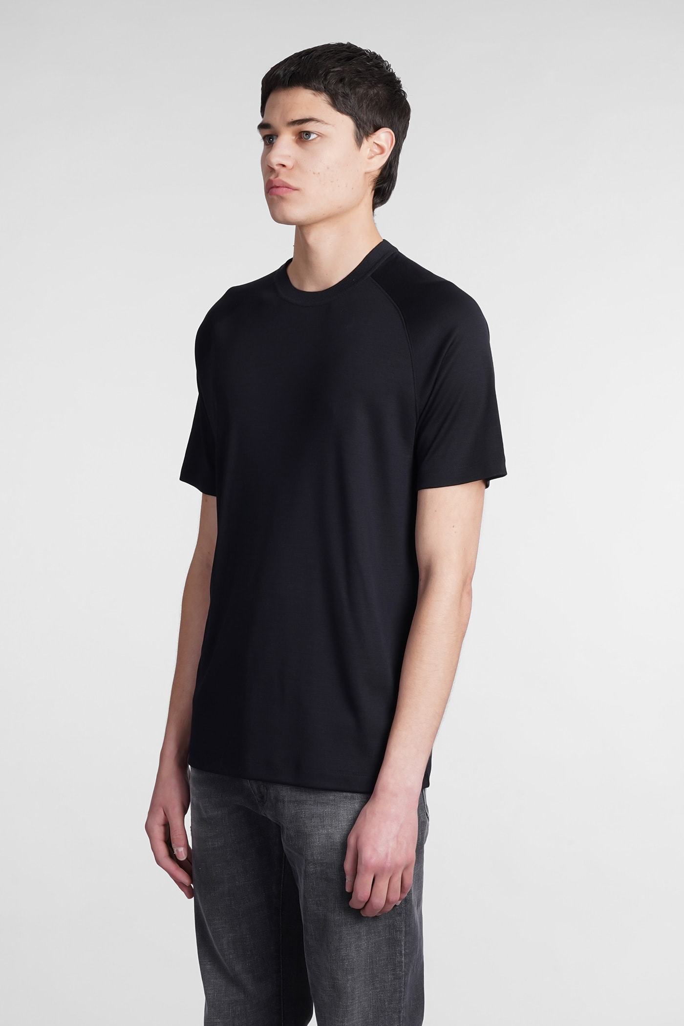 Zegna T-shirt In Brown Wool In Black