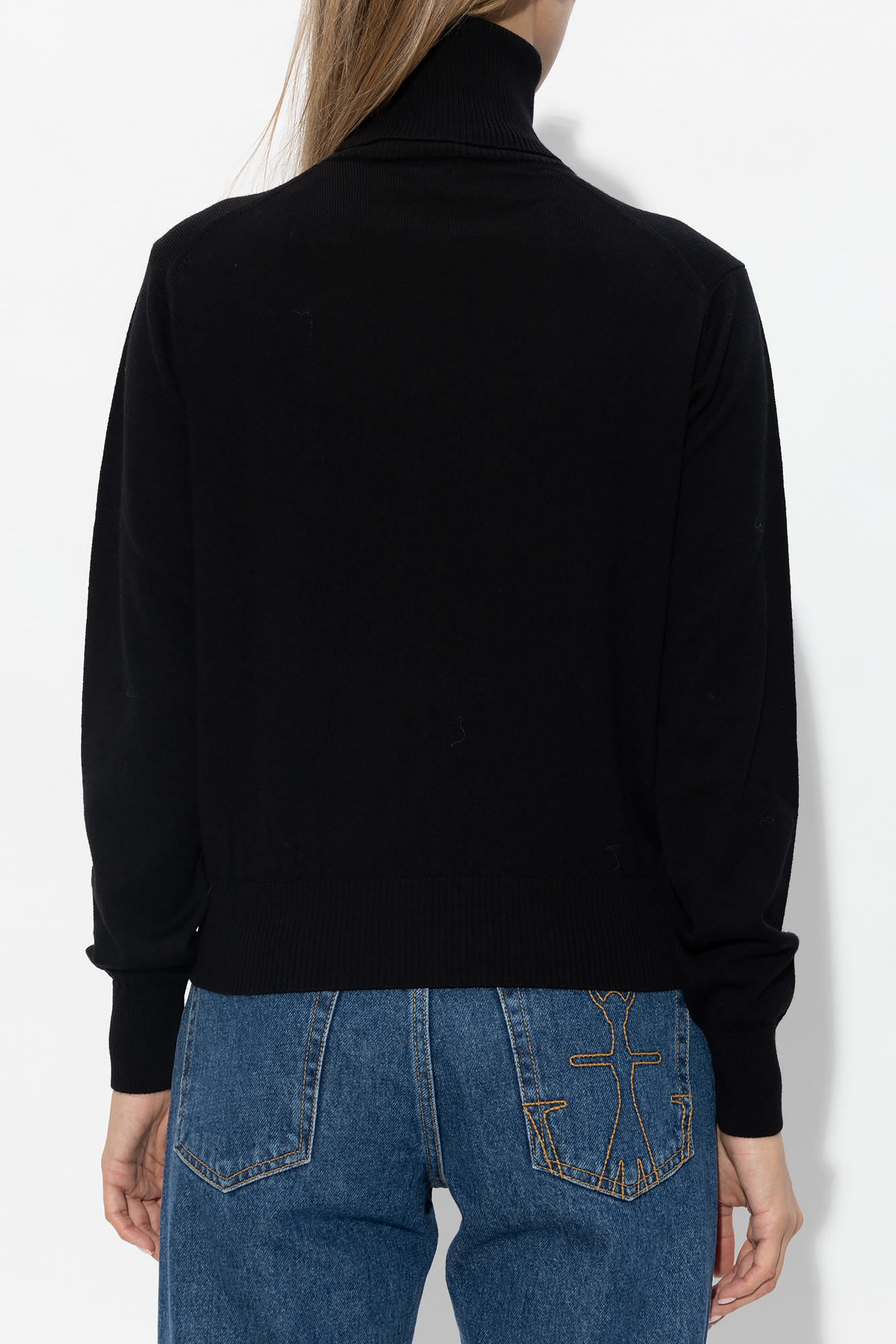 Ami Alexandre Mattiussi Ami Paris Jersey With Ami De Couer Embroidery In Black