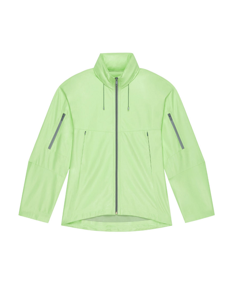 Givenchy Zipper Leather Jacket In Green