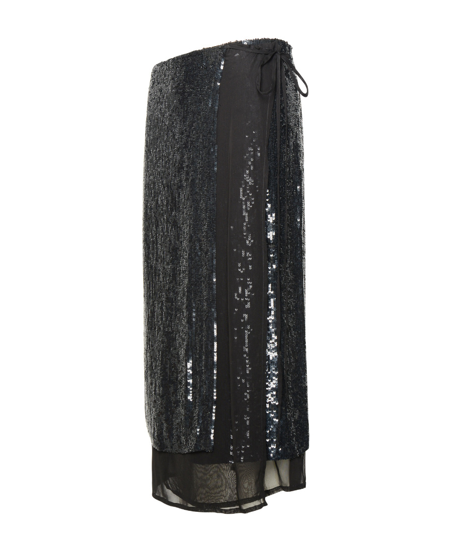 P.a.r.o.s.h Sequin-embellished Skirt In Black