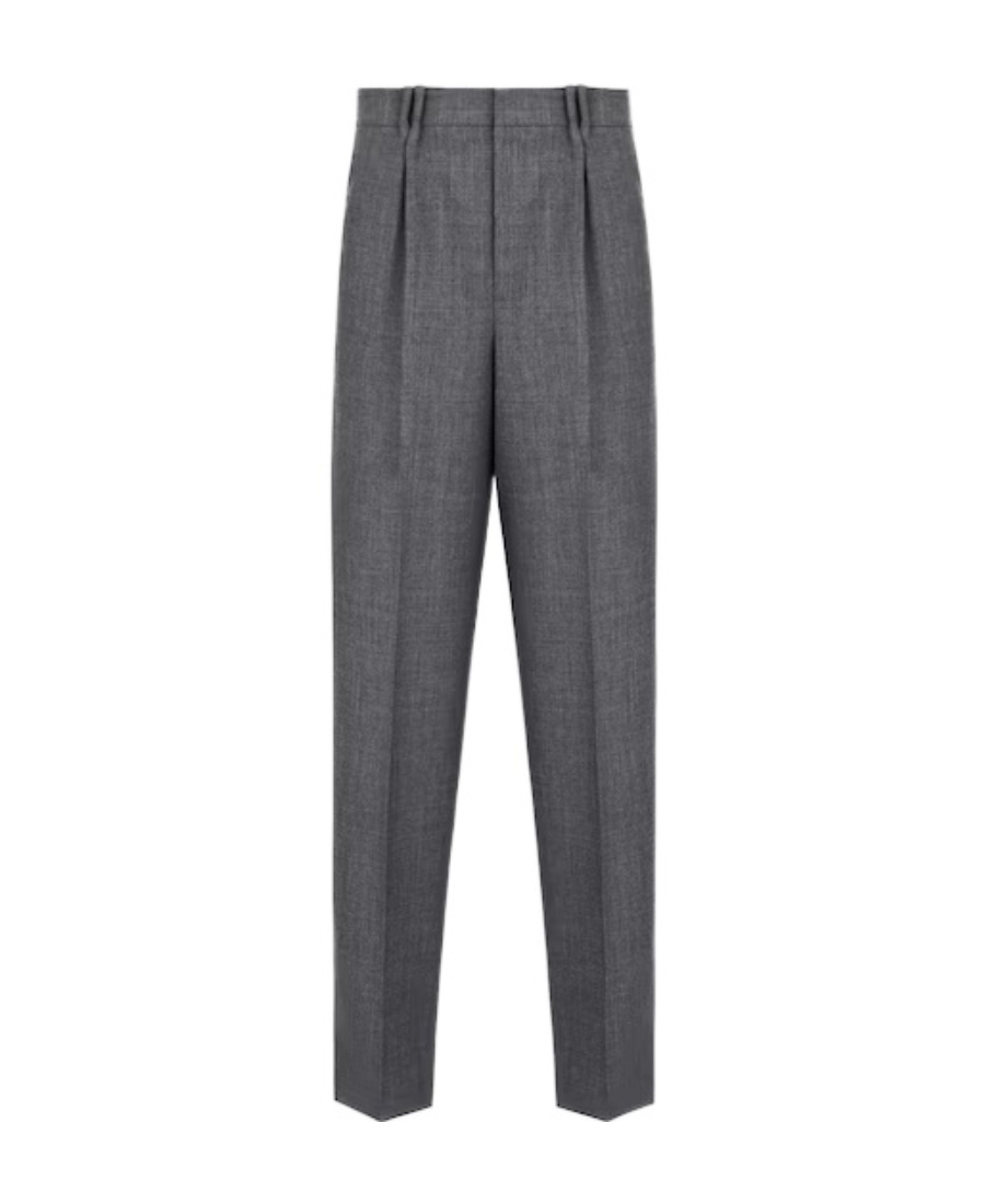 Dior Homme Straight-leg Pleated Pants In Gray