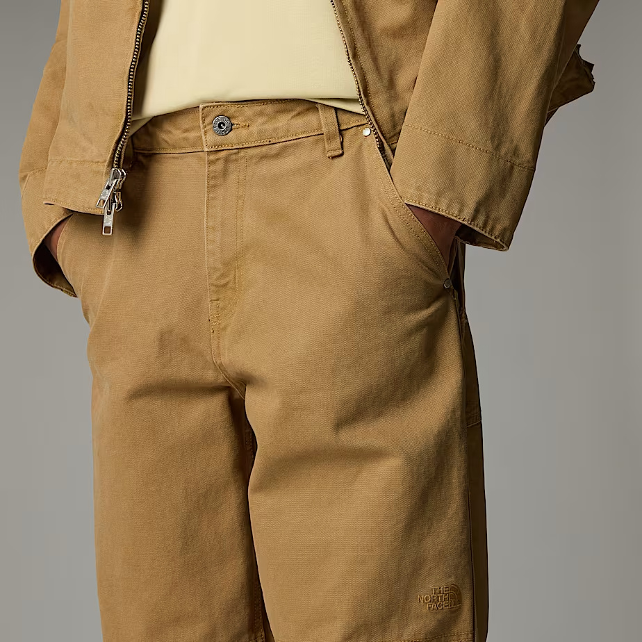 The North Face Tan Cedar Canvas Work Trousers In Utility Brown