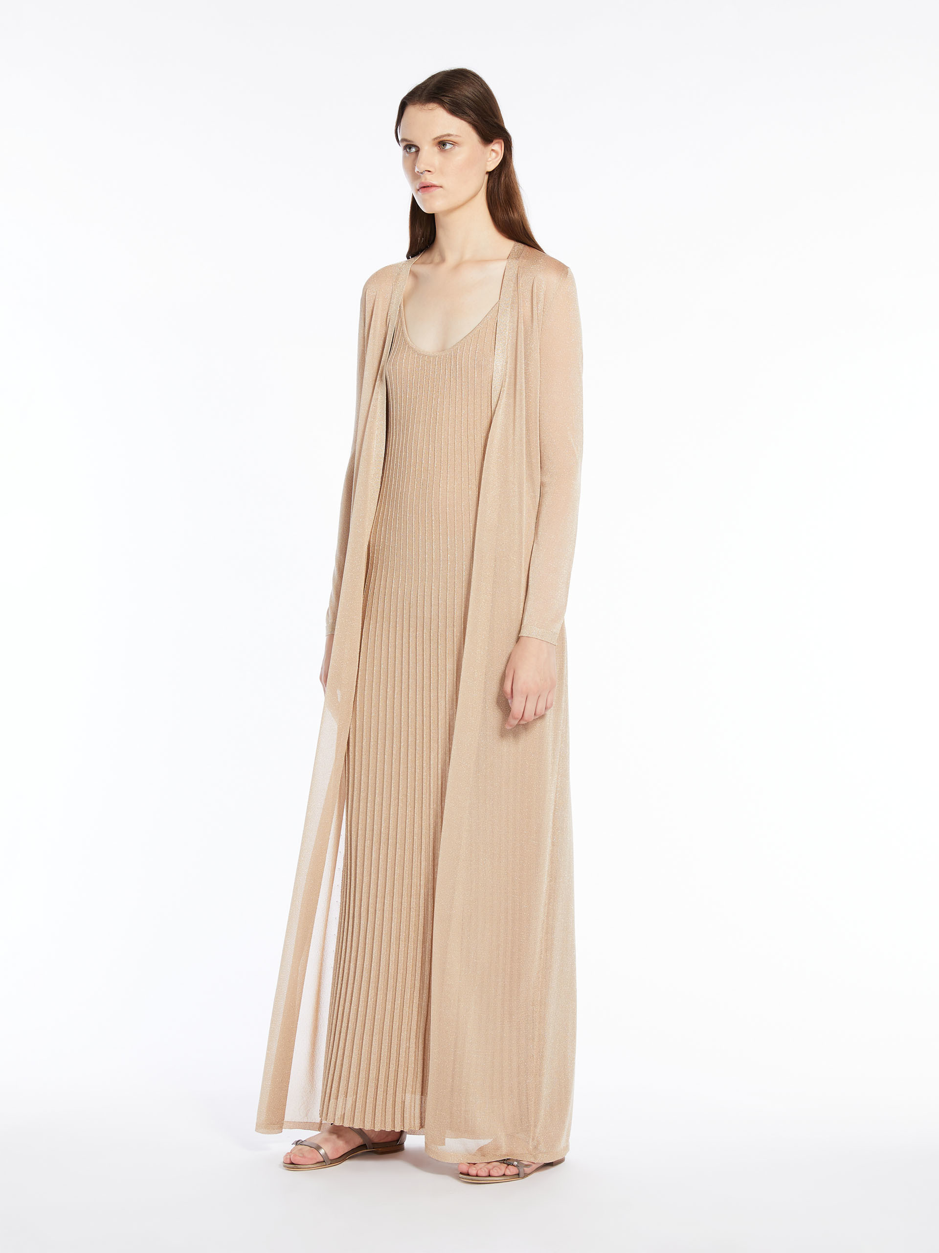 Max Mara Lurex Robby Cardigan In Brown